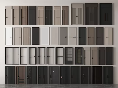 Parent Child Door Various Designs Different Colors and Modern Styles for Home 3d model