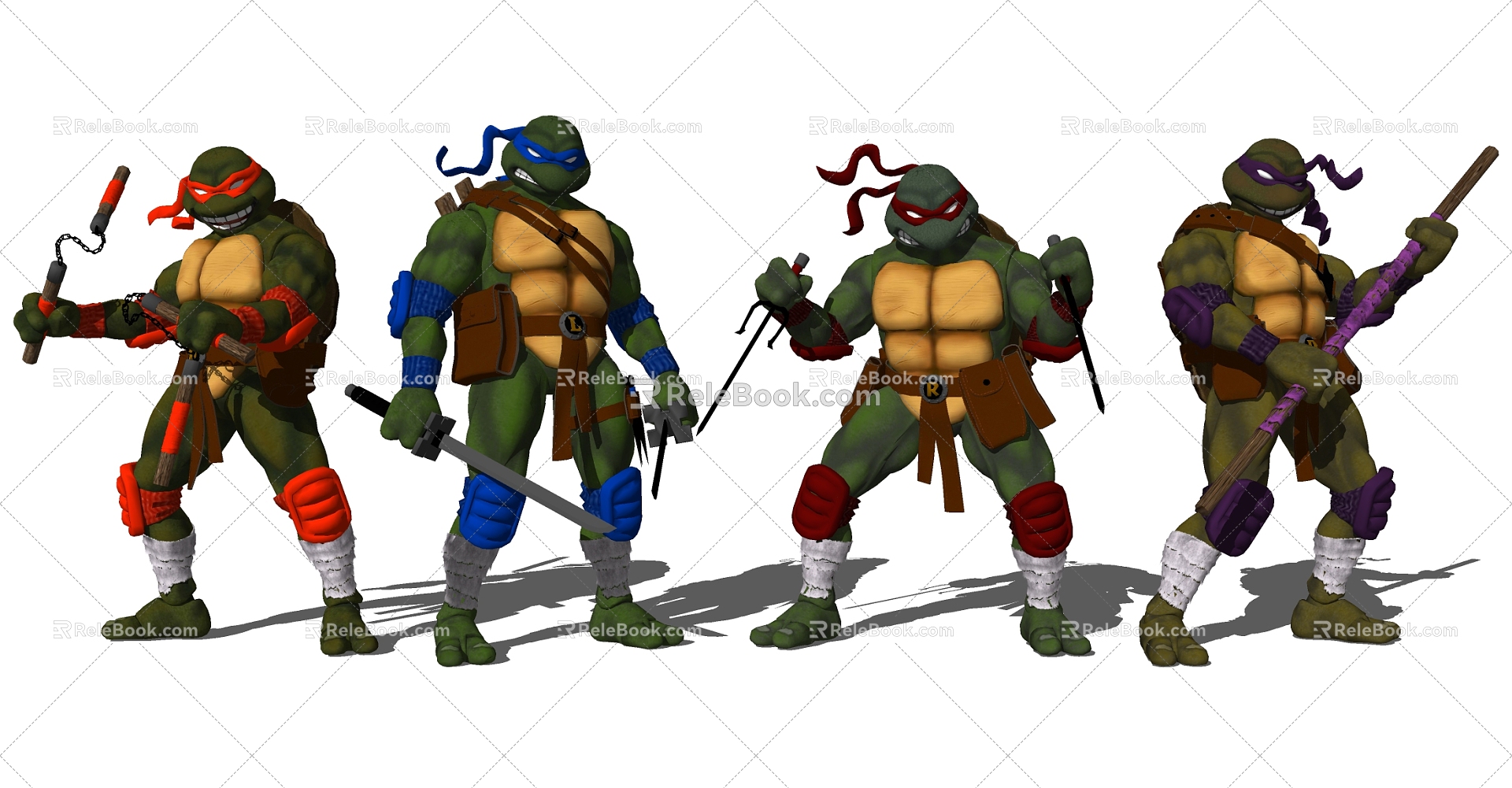 Modern game character Ninja Turtles model