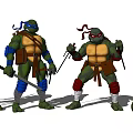 Modern game character Ninja Turtles 3d model