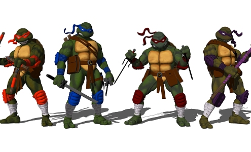 Modern game character Ninja Turtles 3d model