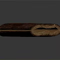 Natural Plant Root Slice With Brown Textured Surface And Organic Wooden Texture