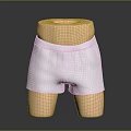 White Shorts Displayed On Mannequin With Simple Design And Dark Background Setting 3d model