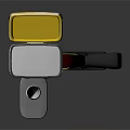 3D Model Of Vertical Yellow And Green Mechanical Device With Control Lever Red Base