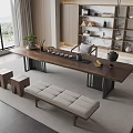 Tea table and chair combination 3d model
