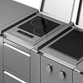 Modern Stainless Steel Kitchen Cabinets With Wooden Countertop Sink And Faucet