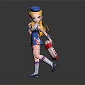 3D Game Character With Blonde Hair Blue Hat And Sailor Style Uniform Holding Lifebuoy