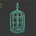 Garden Decorative Metal Cage Lantern with Burning Candle and Rustic Design