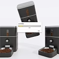 Black Coffee Bean Storage Containers With Transparent Window And Removable Tray For Home Kitchen Use