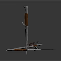 Medieval Weapon Set Including Sword And Knives With Wooden Handles Metal Blades And Sheath