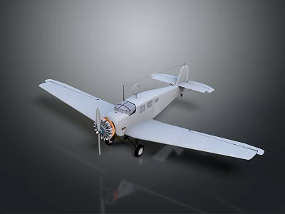Vintage Passenger Plane Featuring Single Propeller Biplane Wings And Retro Fuselage Design 3d model