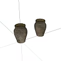Old pottery jars, jars, old objects 3d model