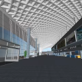 Modern Waiting Hall Front Desk 3d model