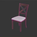 Stylish Wooden Dining Chair With Cross Back Design White Upholstered Seat And Nailhead Trim