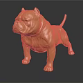 Golden Bulldog Statue Shiny Metallic Finish Standing Pose With Reflection On Black Surface