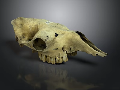 Detailed Animal Skull Organ Anatomy Displaying Orbital Cavity And Dental Structure 3d model