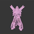 3D Fantasy Character In Hooded Cloak With Metallic Armor And Blue Glow Blades