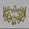 Elegant Golden Crown With Intricate Geometric Ornamental Fashion Accessory Design