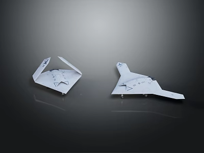 Two Detailed White Aerospace Craft Models Showcasing Space Exploration Design 3d model