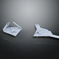 Two Detailed White Aerospace Craft Models Showcasing Space Exploration Design