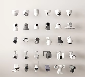 Security surveillance camera monitoring combination monitor 3d model
