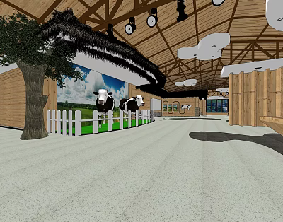 Modern Exhibition Hall Cow Shed 3d model Modern Exhibition Hall Cow Shed 3d model