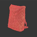 Stylish Woven Leather Bag With Orange And Yellow Checker Pattern And Flap Closure