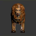 Colorful 3D Modeled Lion With Orange Mane Multicolored Body And Standing Pose Design