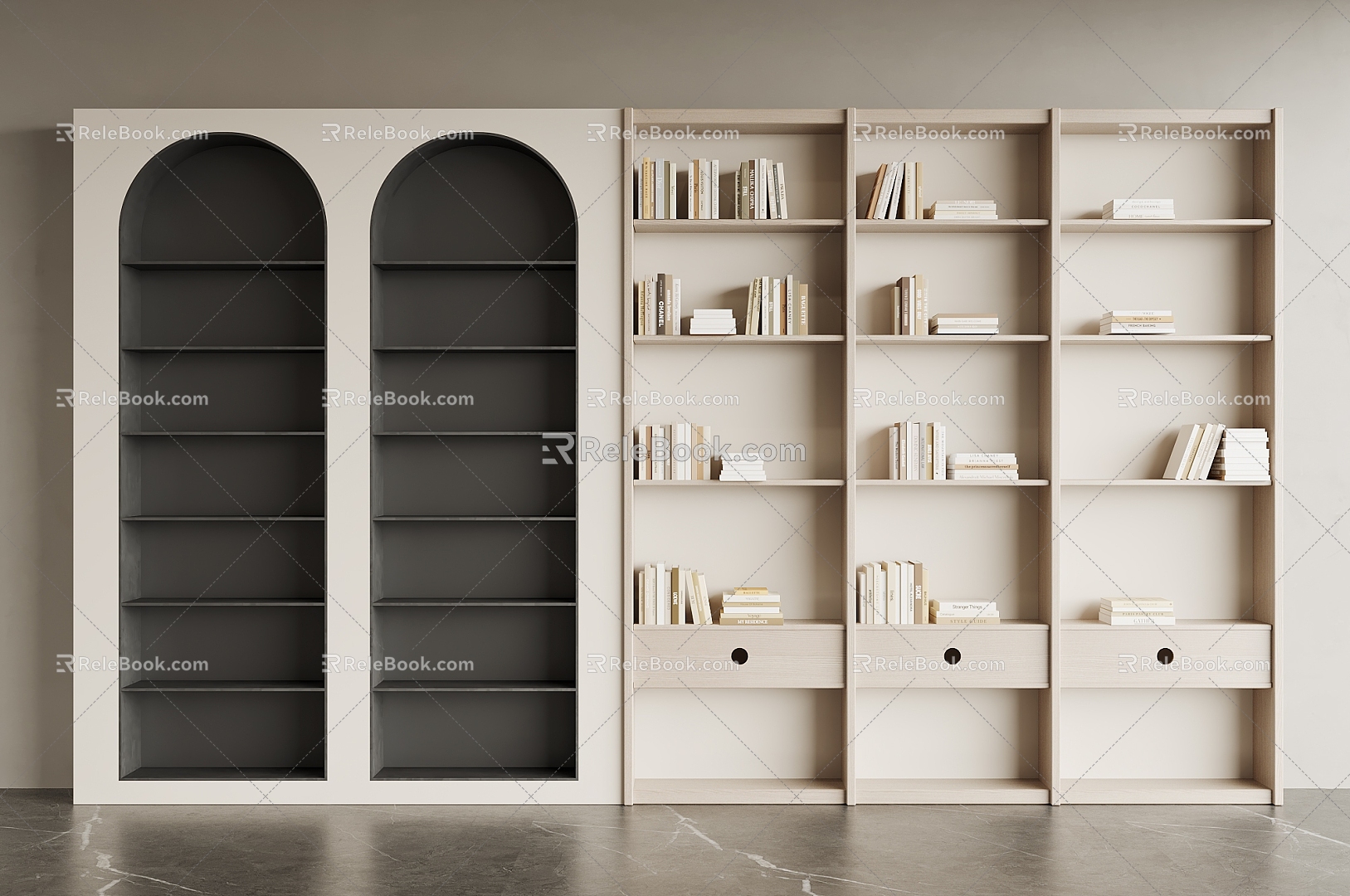 Modern bookcase 3d model