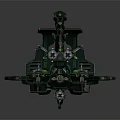 Futuristic Dual Barrel Weapon With Green Glowing Accents And Mechanical Structure Design
