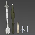 Military Weapons Showcase Featuring Different Missiles And Rockets Of Various Sizes And Colors
