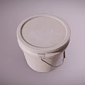 White Plastic Bucket With Lid And Handle For Storage And Organization Use
