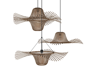 Southeast Asia Chandelier Bamboo Chandelier 3d model