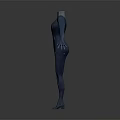Game Movie Character 3D Model With Blue Sleek Futuristic Shiny Smooth Body Design