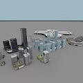 Modern Urban Building Complex With Tall Skyscrapers Unique Structures And Greenery 3d model