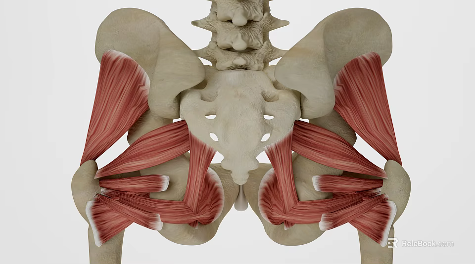 3D Anatomical Medical Device Model Showing Human Pelvic Muscles And Structure 3d model 