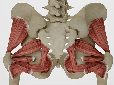 3D Anatomical Medical Device Model Showing Human Pelvic Muscles And Structure 3d model