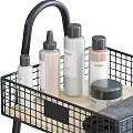 Two Tier Bathroom Storage Cart with Wire Baskets and Wheels for Toiletries and Towels