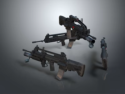 Modern Tactical Firearms Collection Featuring Rifles And Pistol Design 3d model