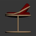 Modern Leisure Chair With Red Velvet Cushion And Golden Frame