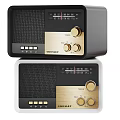 Headphone Speaker Retro Design With Gold Black Color And Knob Control Features