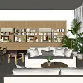 Modern Homestay Hall Hotel Reception Area Reception Room Reception Area Bookshelf Storage Rack 3d model