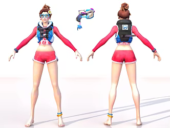 Overwatch Pioneer Figure DVA 3d model