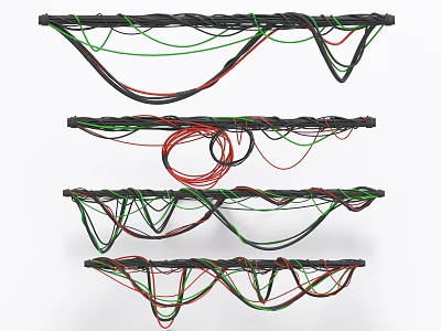 Industrial Equipment Cable Management Systems With Multi Colored Wires And Structured Layers 3d model