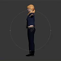 Blonde Female Police Officer In Uniform With Arms Outstretched 3D Character Model