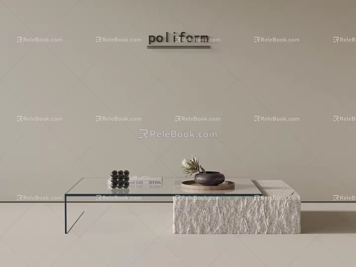 Modern Simple Coffee Table Square Coffee Table 3d model