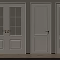 Elegant White Double Doors Interior With Frosted Glass Panels And Wooden Floor