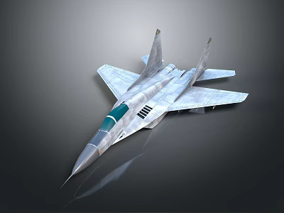 3D Rendered Silver Gray Fighter Jet With Sleek Design And Transparent Cockpit 3d model