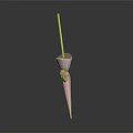 Stylish Pink Umbrella With Yellow Handle And Pink Flower Decoration