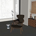 Modern Leisure Chair Side Table Floor Lamp Leisure Chair 3d model