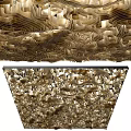 Elegant Modern Artistic Chandelier With Layered Wave Like Sculptural Golden Design